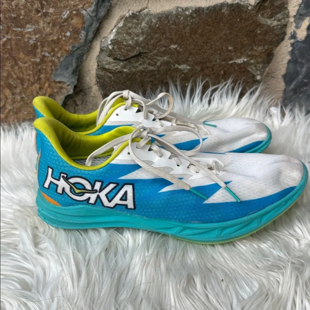 HOKA ONE ONE Crescendo MD Track Spikes Blue White Yellow Men’s 11.5